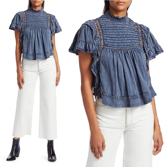 Free People Tops - Free People Le Femme Chambray Top
